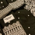 Chiffon Heavy Embroidered Spengle Work Work Dress With Chiffon Embroidered Dupatta (Unstitched) (Code:29927) - Image 4