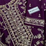 ASIM JOFA Design Chiffon Heavy Embroidered Dress With Embroidered Chiffon Dupatta (Unstitched) (Code:30212) - Image 4