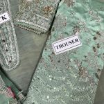 BAROQUE Design Heavy Organza Embroidered Dress With Heavy Embroidered Organza Dupatta (Unstitched) (Code:30003) - Image 5