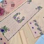 Qalamkar Lawn Heavy Headskip Booring Embroidry Dress Digital Printe Diamond Dupatta (Unstitched) (Code:29797) - Image 3