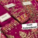 MARIA B Design Heavy Embroidered Chiffon Party Wear Dress With Chiffon Embroidered Dupatta (Unstitched) (Code:29827) - Image 3