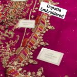 MARIA B Design Heavy Embroidered Chiffon Party Wear Dress With Chiffon Embroidered Dupatta (Unstitched) (Code:29827) - Image 4