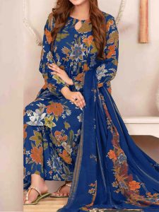 3 PCs Printed Khaddar Dress With Digital Printed Khaddar Dupatta (Unstitched) (Code:30892)
