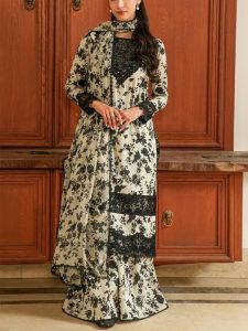 Digital Printed Lawn Dress With Chiffon Printed Dupatta (Unstitched) (Code:30324)