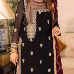 ASIM JOFA DESIGN Chiffon Heavy Embroidered Dress With Embroidered Lace Dupatta (Unstitched) (Code:30277) - Image 2
