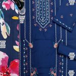 Dhanak Heavy Embroidered Dress With Kortai Printed Shawl (Unstitched) (Code:30724) - Image 2