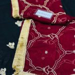 ASIM JOFA DESIGN Chiffon Heavy Embroidered Dress With Embroidered Lace Dupatta (Unstitched) (Code:30277) - Image 4