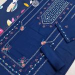Dhanak Heavy Embroidered Dress With Kortai Printed Shawl (Unstitched) (Code:30724) - Image 4