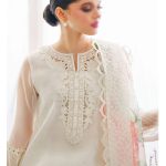 BAROQUE DESIGN Organza Heavy Embroidered Dress With Orgaza Digital Printed Dupatta (Unstitched) (Code:30404) - Image 2