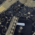 ASIM JOFA DESIGN Embroidered Chiffon Party Wear Dress With Embroidered Chiffon Dupatta (Unstitched) (Code:30440) - Image 4