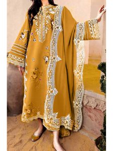 Dhanak Heavy Embroidered Dress With Digital Printed Jacquard Wool Shawl (Unstitched) (Code:31348)