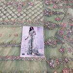 MARIA B Design NET Sequence Heavy Embroidered Saree (Unstitched) (Code:31229) - Image 2