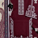 Dhanak Heavy Embroidered Dress With Digital Printed Kortai Shawl (Unstitched) (Code:31363) - Image 2