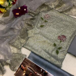 Heavy Embroidered Chiffon Party Dress With Organza Embroidered Dupatta (Unstitched) (Code:31058) - Image 3