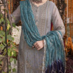 Chiffon Heavy Embroidered Dress With Embroidered Chiffon Dupatta (Unstitched) (Code:31074) - Image 2