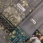 Chiffon Heavy Embroidered Dress With Embroidered Chiffon Dupatta (Unstitched) (Code:31074) - Image 5