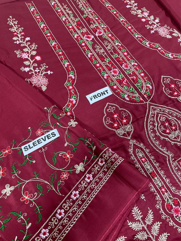 Linen Embroidered Dress With Linen Embroidered Dupatta (Unstitched) (Code:31662) - Image 2