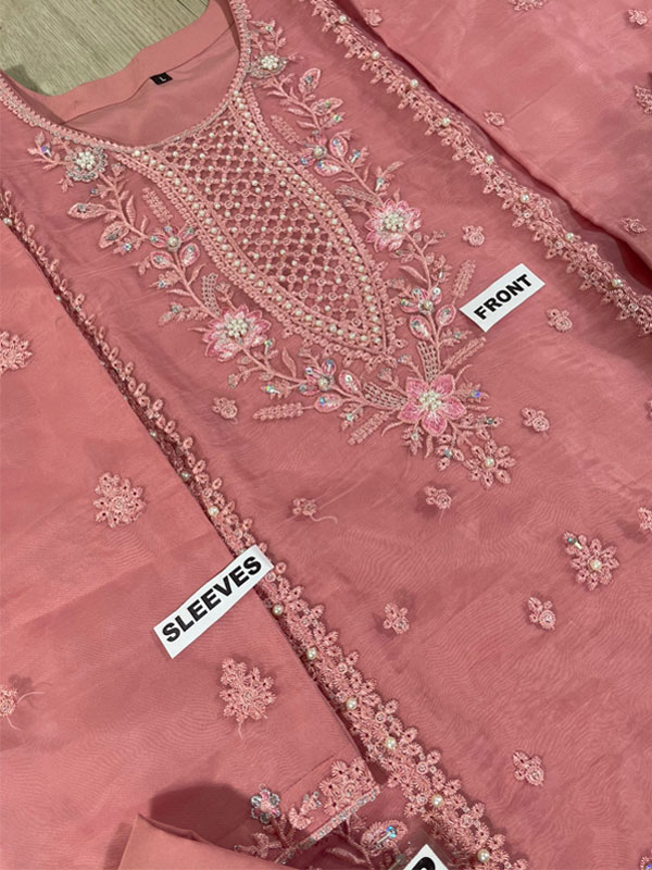 Stitch Organza Heavy Embroidered Dress With Organza Embroidered Dupatta (Code:31569) - Image 2