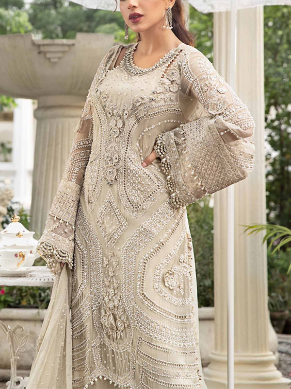 BAROQUE Chiffon Heavy Embroidered Dress With Embroidered Chiffon Dupatta (Unstitched) (Code:31582) - Image 2