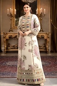 All-Over Print Embroidered Lawn Dress with 4-Sided Embroidered Chiffon Dupatta (Unstitched) (Code:180001)