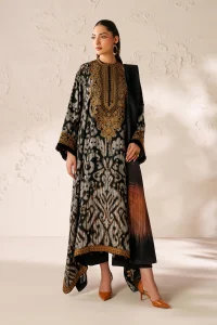 Baroque Digital Print Lawn Embroidered Dress with 4-Sided Embroidered Chiffon Dupatta (Unstitched) (Code:180049)