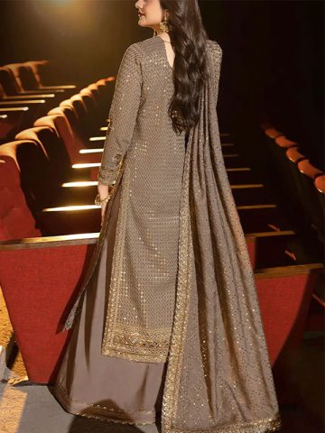 Heavy Embroidered Chiffon Party Wear Dress Embroidered Chiffon Dupatta (Unstitched) 1.jpg