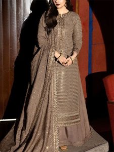 Asim Jofa Heavy Embroidered Chiffon Party Wear Dress Embroidered Chiffon Dupatta (Unstitched) (Code:180032)