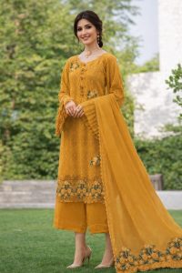 Maria B Heavy Embroidered Lawn Chicken Karri Dress With Embroidered Chiffon Dupatta (Unstitched) (Code:180006)