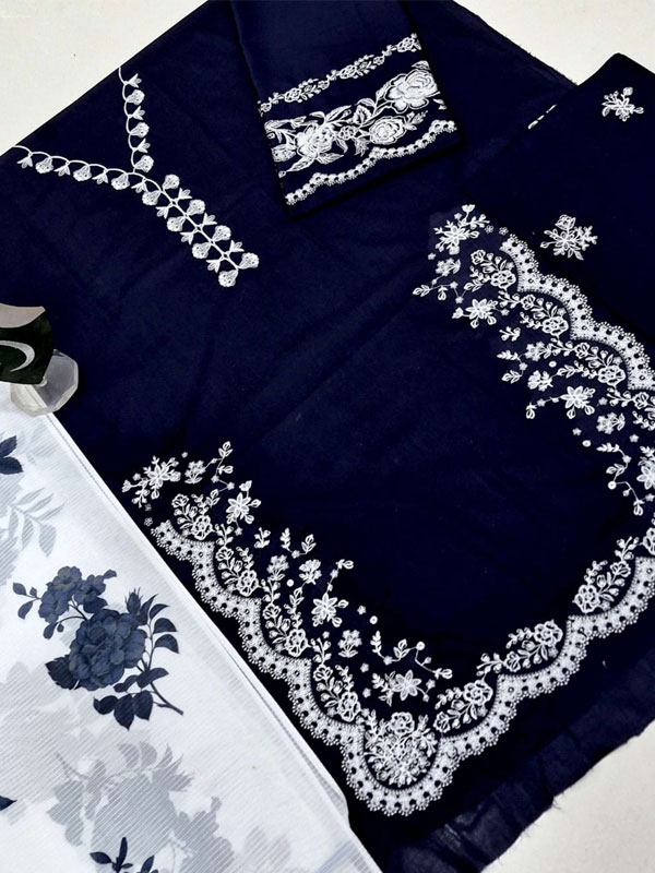 Lawn Heavy Embroidered Dress With Digital Printed Dupatta (Unstitched) (Code:180612) - Image 3