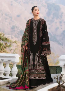 HUSSAIN REHAR Luxury Lawn Heavy Embroidered Dress With Digital Printed Banadora Dupatta (Unstitched) (Code:180703)