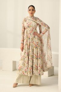 BAROOQUE Premium Lawn Dress With Chiffon Dupatta