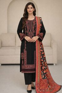 HUSSAIN REHAR Fancy Emb Dress Digital Printed Banadora Dupatta (Unstitched) (Code:180725)