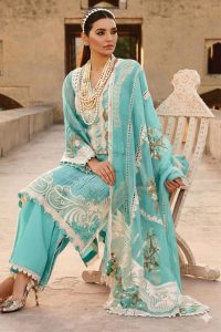 Crimson Luxurious Schiffli Heavy Embroidered Lawn Dress With Chiffon Heavy Embroidered Dupatta (Unstitched) (Code:180745)