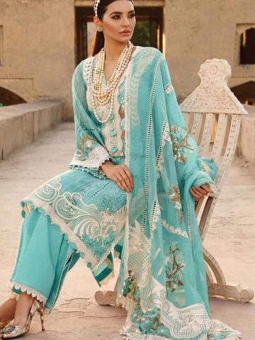 Crimson Luxurious Schiffli Heavy Embroidered Lawn Dress With Chiffon Heavy Embroidered Dupatta (Unstitched) (Code:180745)