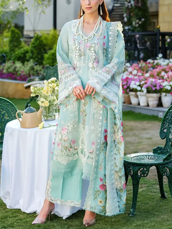 Boring Chicken Karri Lawn Embroidered Dress With Digital Printed Dupatta (Unstitched) (Code:180609)