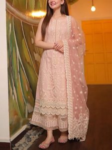 Premium Lawn Heavy Embroidered Dress Organza Embroidered Dupatta (Unstitched) (Code:180600)