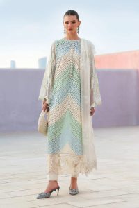 Luxury Lawn Heavy Embroidered Boring Chicken kari Dress With 4 Sided Embroidered Chiffon Dupatta (Unstitched)(Unstitched) (Code: 181309)