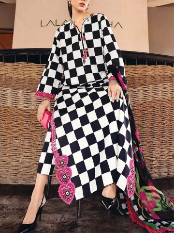 All Over Printed Lawn Dress With Embroidered Chiffon Dupatta (Unstitched) (Code:181820)