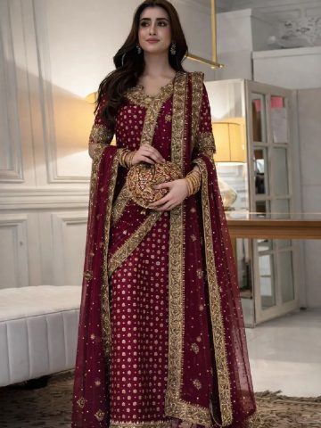 Haris Shakeel Addawork Formal Wedding Collection-Aisha Margenta (Unstitched) (Code:182400)