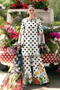 M.PRINT Lawn Embroidered Dress With 4 Side Emb Chiffon Dupatta (Unstitched) (Code:182746)