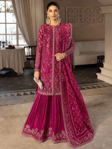 SORAYA Organza Heavy Hand Work Embroidered Wedding Dress With Organza Heavy Embroidered Dupatta With Inner (Unstitched) (Code:183068)