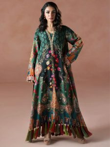 Viscous Slub Digital Printed Long Kaftan Shirt (Unstitched) (Code:183189)