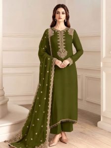 Elegant Chiffon Embroidered Dress With Chiffon Embroidered Dupatta (Unstitched) (Code:183573)