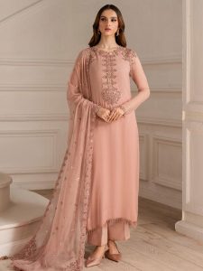 Elegant Chiffon Embroidered Dress With Chiffon Embroidered Dupatta (Unstitched) (Code:183564)