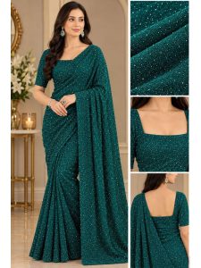 Zinc Shimmer Saree for Women | Elegant Wedding Wear Unstitched Saree 7 Meter (Code:183710)